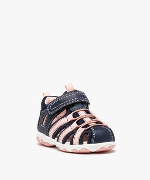 Sandales sport bébé fille bicolores à scratch vue2 - GEMO(BEBE DEBT) - GEMO