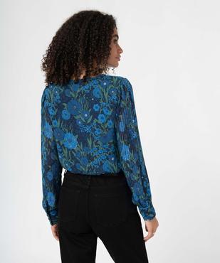 Blouse femme imprimée à manches longues plissées vue3 - GEMO(FEMME PAP) - GEMO