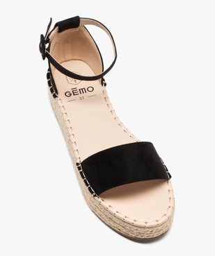 Sandales femme compensées en corde avec talon fermé  vue5 - GEMO (CASUAL) - GEMO