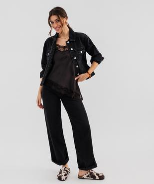 Veste en jean avec du coton recyclé femme vue4 - GEMO 4G FEMME - GEMO