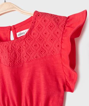 Robe en coton avec haut brodé et manches volantées bébé fille vue2 - GEMO(BEBE DEBT) - GEMO