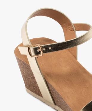 Sandales femme à talon compensé avec brides métallisées vue7 - GEMO(URBAIN) - GEMO