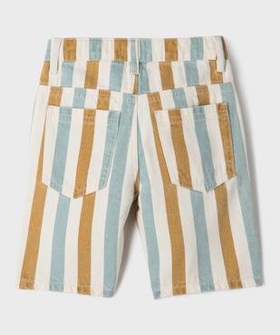 Bermuda skater en coton délavé et rayé garçon vue4 - GEMO 4G GARCON - GEMO