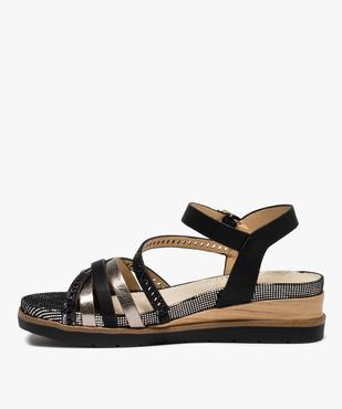 Sandales femme à petit talon compensé et brides fantaisie vue3 - GEMO (CASUAL) - GEMO