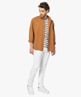 Jean homme blanc straight avec du coton bio vue5 - GEMO 4G HOMME - GEMO