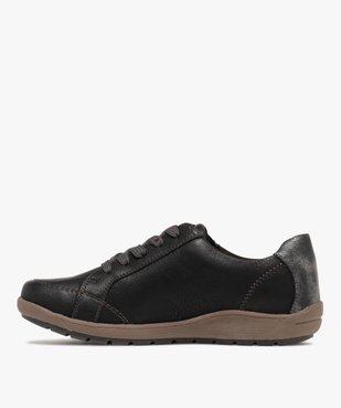 Derbies femme confort dessus uni à zip et à lacets - Softrelax vue3 - SOFTRELAX - GEMO