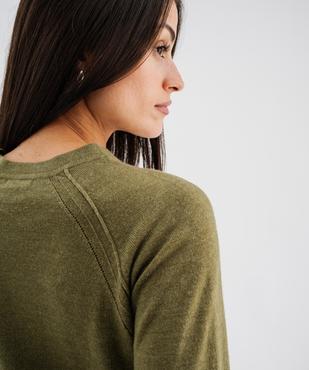 Pull col rond en maille fine femme vue3 - GEMO(FEMME PAP) - GEMO