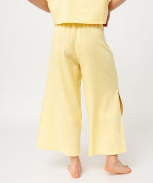 Pantalon de pyjama contenant du lin coupe large femme vue3 - GEMO 4G FEMME - GEMO