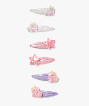 Pinces clic-clac pour les cheveux fille avec paillettes (lot de 6) vue1 - GEMO (ACCESS) - GEMO