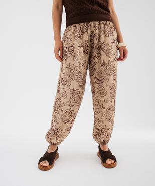 Pantalon sarouel en voile imprimé femme vue1 - GEMO(FEMME PAP) - GEMO