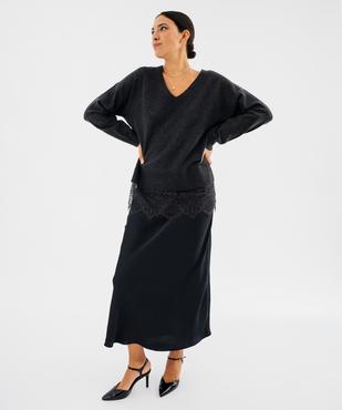Pull col V dentelle femme vue4 - GEMO 4G FEMME - GEMO