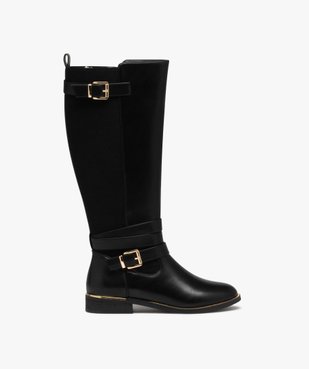 Bottes femme unies avec détails métallisés vue1 - GEMO (CASUAL) - GEMO