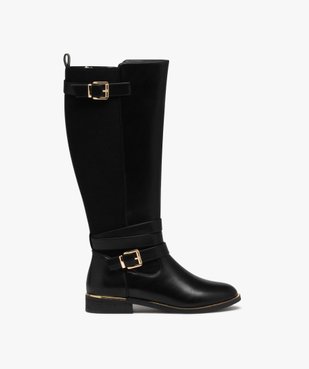 Bottes femme unies avec détails métallisés  vue1 - GEMO (CASUAL) - GEMO