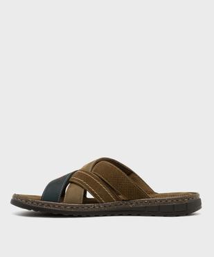 Mules en cuir à brides croisées homme - g'flex vue3 - G'FLEX - GEMO