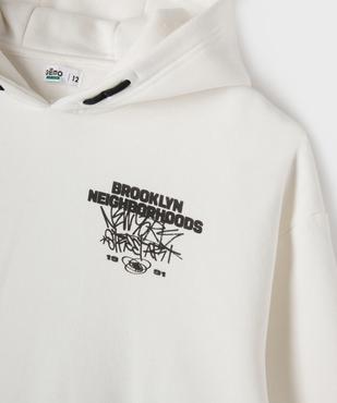 Sweat à capuche avec inscriptions urbaines garçon vue2 - GEMO 4G GARCON - GEMO