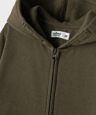 Sweat zippé à capuche uni garçon vue3 - GEMO 4G GARCON - GEMO