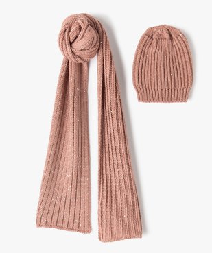 Ensemble femme 2 pièces en maille côtelée avec sequins vue1 - GEMO (ACCESS) - GEMO