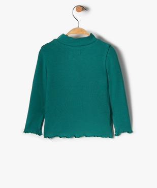 Tee-shirt en maille côtelée à col montant bébé fille vue4 - GEMO(BEBE DEBT) - GEMO