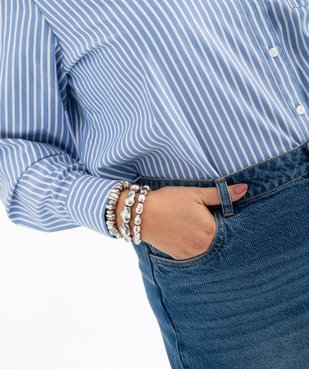 Jupe en jean longue en denim stretch femme grande taille vue3 - GEMO 4G GT - GEMO