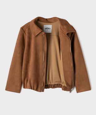 Veste zippée en suédine fille vue2 - GEMO (ENFANT) - GEMO