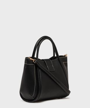 Sac à main en cuir imitation avec anses et bandoulière femme vue2 - BESTINI - GEMO