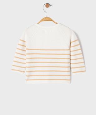 Pull brassière rayé avec fermeture sur le côté bébé vue4 - GEMO(BB COUCHE) - GEMO