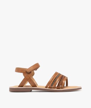 Sandales en cuir multibrides à perles fille  – Tanéo vue1 - TANEO GEMO FOR GOOD - GEMO