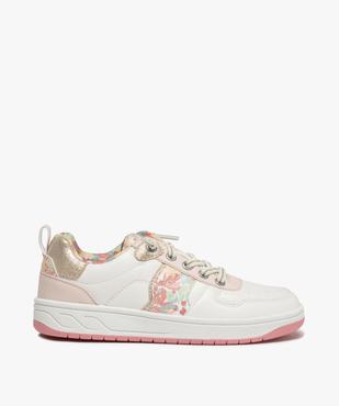 Tennis fille à détails fleuris et lacets élastiques vue1 - GEMO 4G FILLE - GEMO