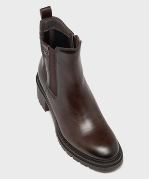 Boots dessus cuir avec semelle crantée femme - Tanéo vue5 - TANEO - GEMO
