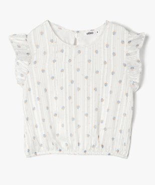 Blouse fille à motifs fleuris et rayures scintillantes vue1 - GEMO (ENFANT) - GEMO