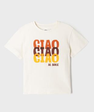 Tee-shirt manches courtes en éponge 100% coton légère dos imprimé garçon  vue2 - GEMO (ENFANT) - GEMO