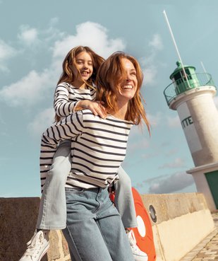 Tee-shirt à manches longues rayé avec boutons sur l’épaule femme vue7 - GEMO 4G FEMME - GEMO