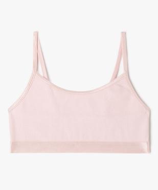 Brassière en maille côtelée à fines bretelles fille vue1 - GEMO 4G FILLE - GEMO