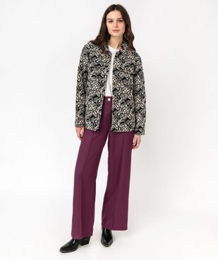 Pantalon large en maille texturée satinée femme vue5 - GEMO(FEMME PAP) - GEMO