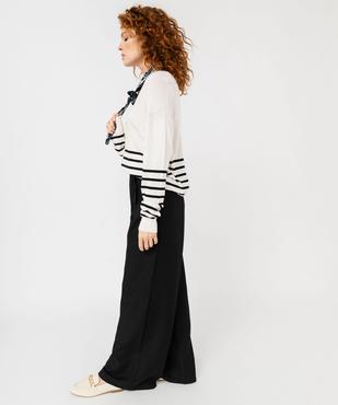 Gilet fin rayé à col V femme vue5 - GEMO 4G FEMME - GEMO