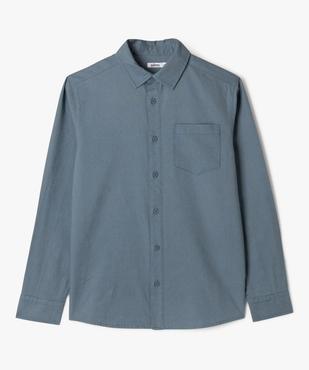 Chemise manches longues en coton lin mélangés garçon vue5 - GEMO (JUNIOR) - GEMO