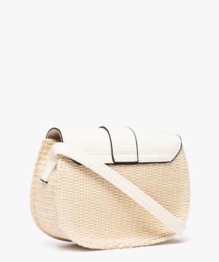 Sac fille à rabat en paille de papier tressé vue2 - GEMO (ENFANT) - GEMO