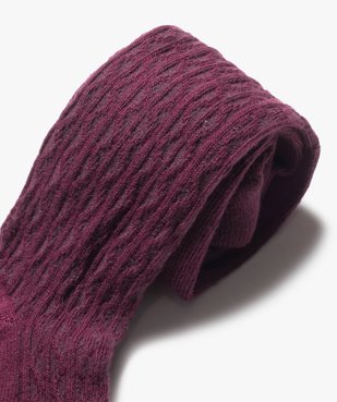 Collants bébé fille épais en maille torsadée unie vue2 - GEMO 4G BEBE - GEMO