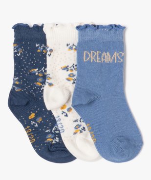Chaussettes à motifs fleuris bébé fille (lot de 3)  vue1 - GEMO 4G BEBE - GEMO