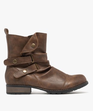 Boots femme style vintage à col plissé avec brides fantaisie et à zip vue1 - GEMO (CASUAL) - GEMO