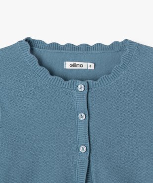 Gilet court en maille fantaisie fille vue2 - GEMO (ENFANT) - GEMO