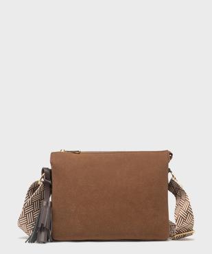 Sac à bandoulière multi-matières avec pampille amovible femme vue1 - GEMO (ACCESS) - GEMO