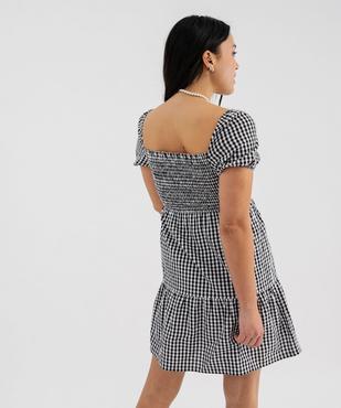Robe à manches courtes et buste smocké femme vue3 - GEMO(FEMME PAP) - GEMO