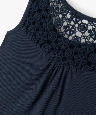 Débardeur fille côtelé avec dos brodé en dentelle vue2 - GEMO (ENFANT) - GEMO