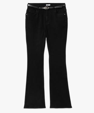 Jean bootcut taille haute avec fine ceinture femme vue4 - GEMO 4G FEMME - GEMO