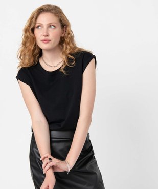 Tee-shirt à manches courtes et col rond femme vue1 - GEMO(FEMME PAP) - GEMO