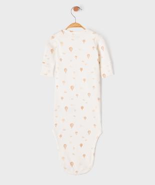 Body combinaison à nouer avec manchettes rabattables bébé vue4 - GEMO 4G BEBE - GEMO