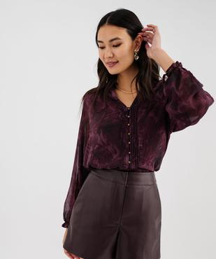 Blouse fluide en voile à motifs fleuris femme vue1 - GEMO 4G FEMME - GEMO