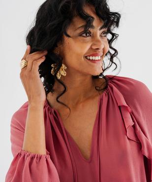 Blouse manches longues en voile vaporeux femme vue2 - GEMO 4G FEMME - GEMO