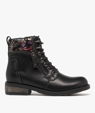 Boots femme à lacets avec col fantaisie et zip  vue2 - EMILIA ROSA - GEMO
